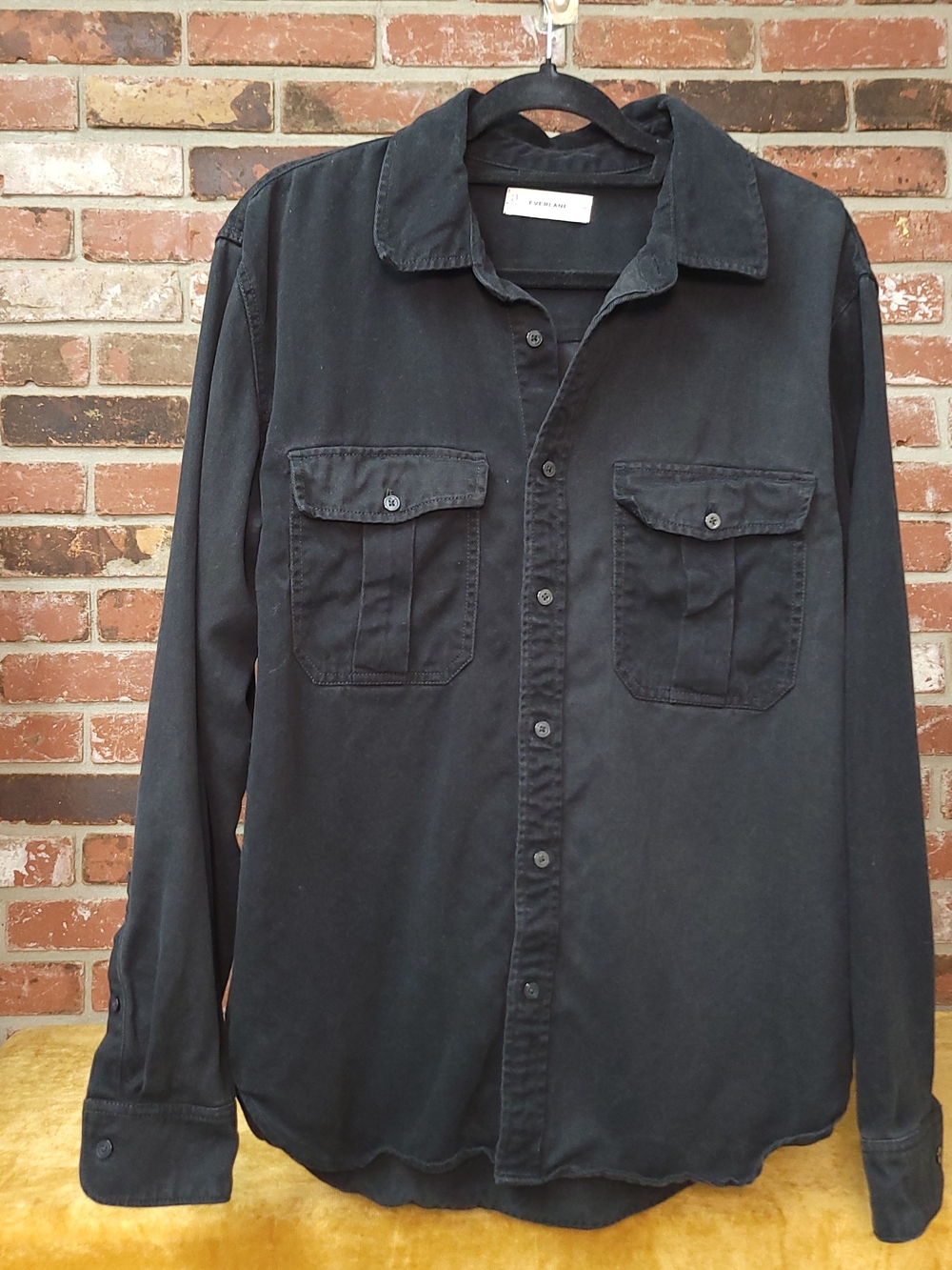Everlane Black Men's Button-Down Chest Pocket Shirt